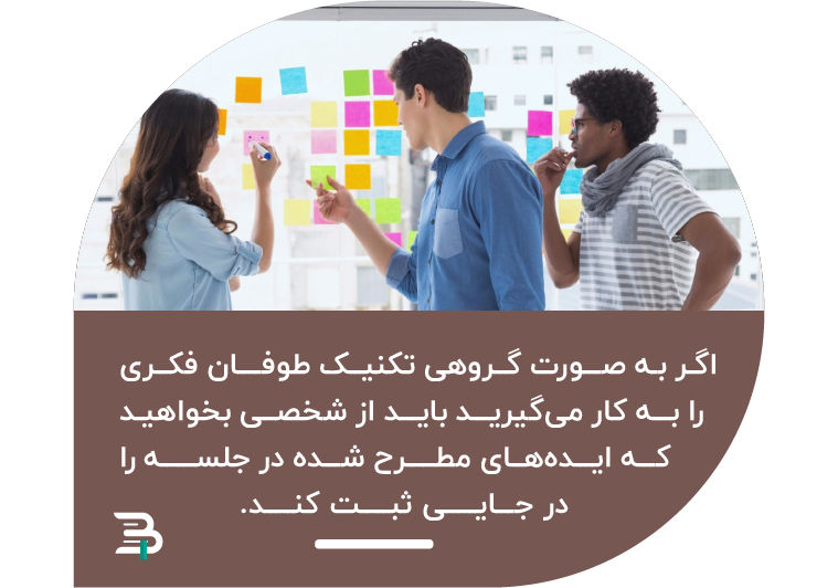 در طول برگزاری طوفان فکری تمام ایده های جدید را در جایی ثبت کنید طوفان فکری برین استورمینگ